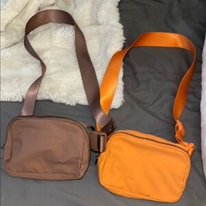 Mauve purple/ orange Belt Bags